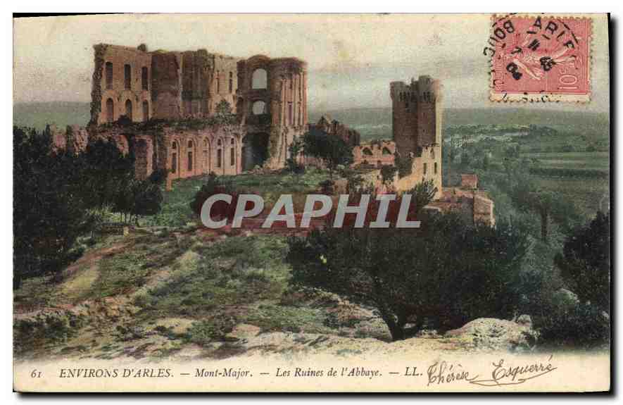 CPA Environs d'Arles Mont Major Les Ruines de l'Abbaye