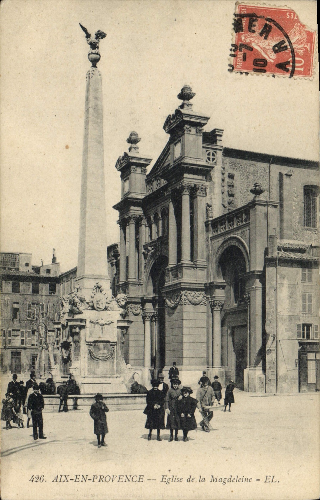 Aix-en-Provence — Church of the Magdalene and Obelisk — EL.