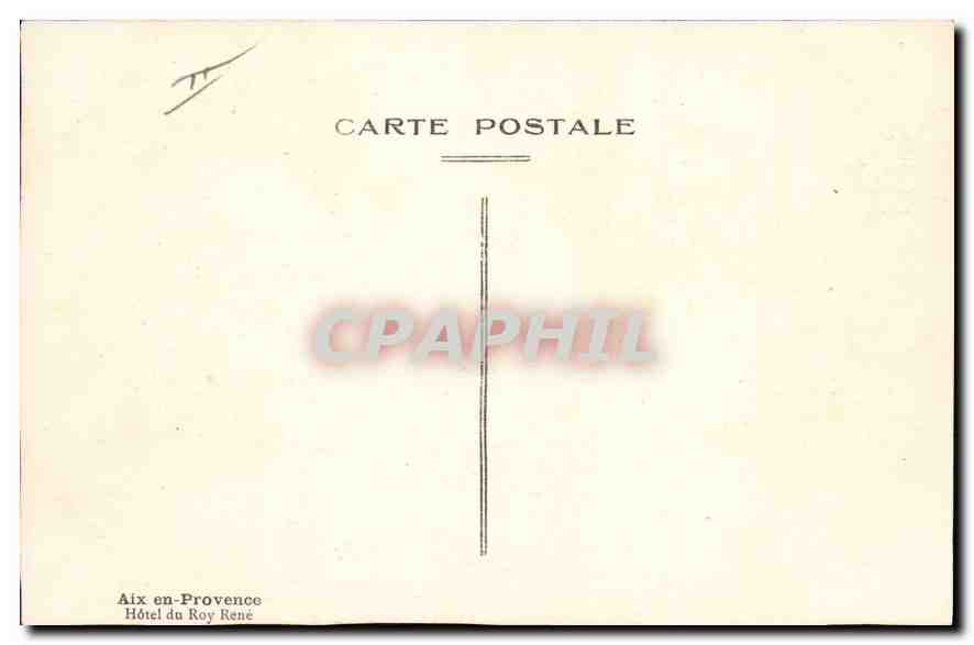 CPA Aix en Provence L'Hotel du Roy Rene — Back