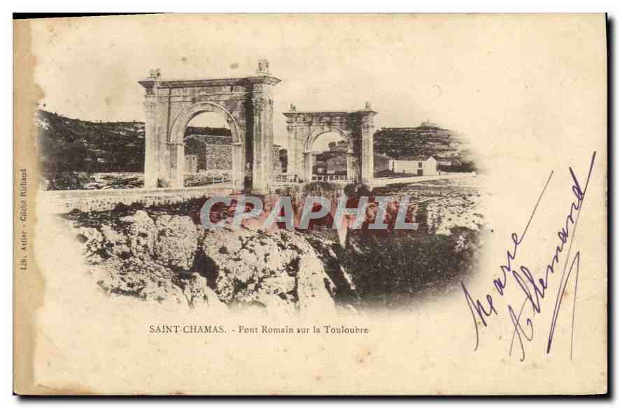 CPA Sainte Chamas Pont Romain sur la Touloubre