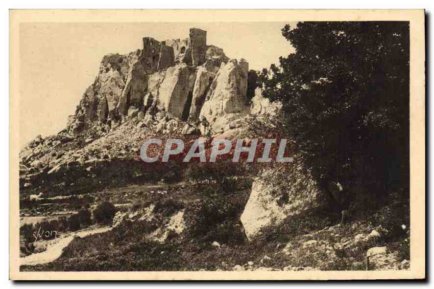 CPA Paysages et Pierres de Provence Les Baux (B du R) Cote oriental des ruines du Chateau demoli sou