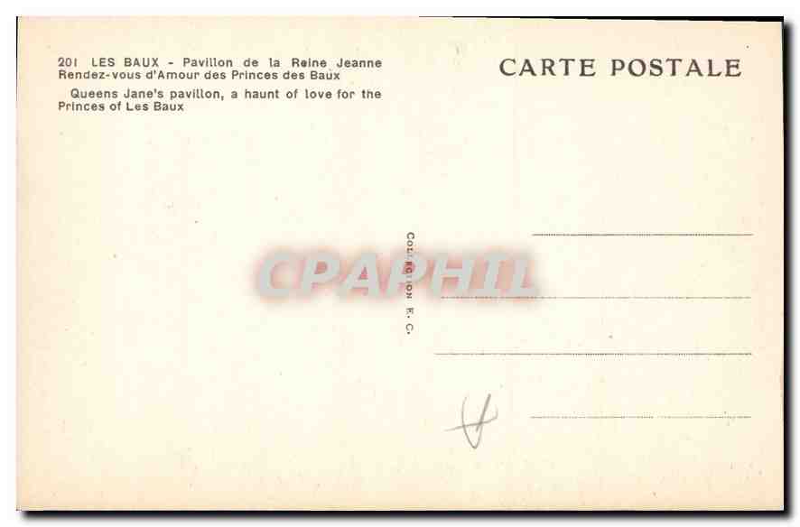 CPA Les Baux Pavillon de la Reine Jeanne Rendez vous d'Amour des Princes des BauxZTI81 — Verso