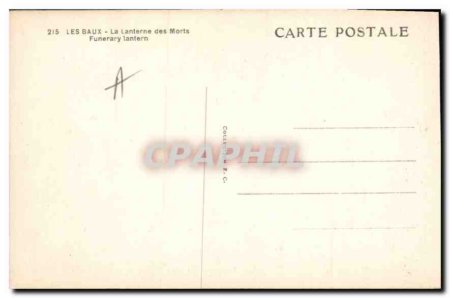 CPA Les Baux La Laterne des Morts — Verso
