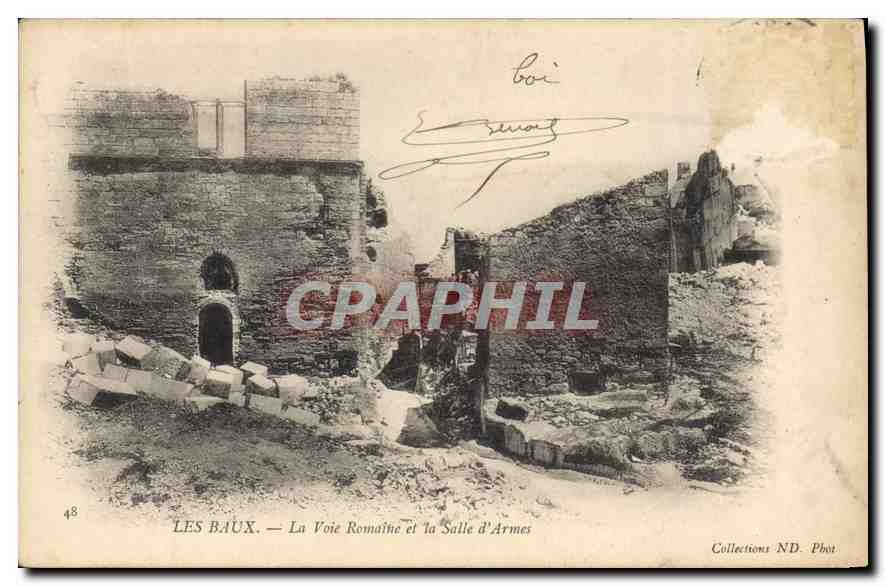 CPA Les Baux La Voie Romaine et la Salle d'Armes