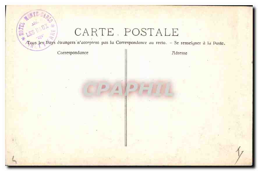 CPA Les Baux Hotel Manville — Rückseite