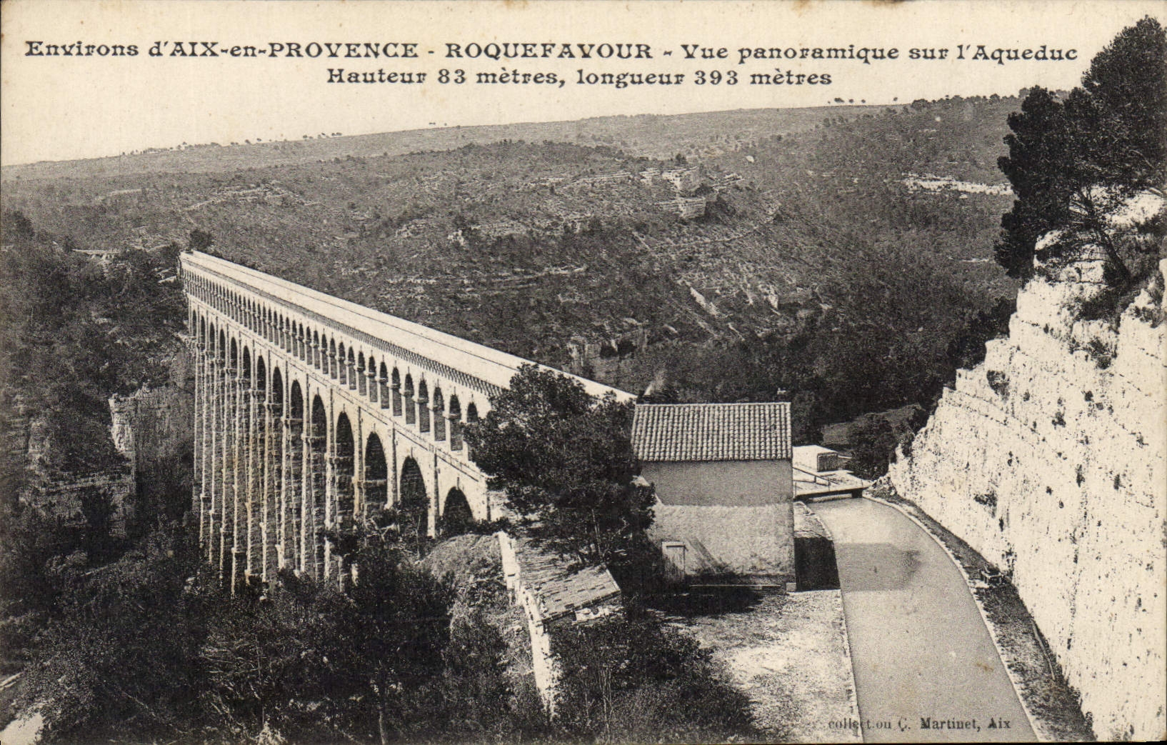 CPA Environs d'Aix en Provence Roquefavour Vue panoramique sur l'Aqueduc Hauteur 83 metres Longueur 
