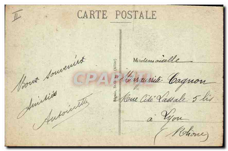 CPA Vichy Le Vieux Parc — Verso