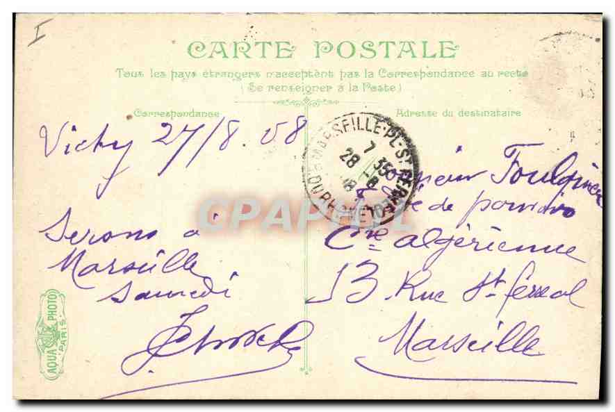 CPA Vichy l'Abside de l'Eglise St Louis — Verso