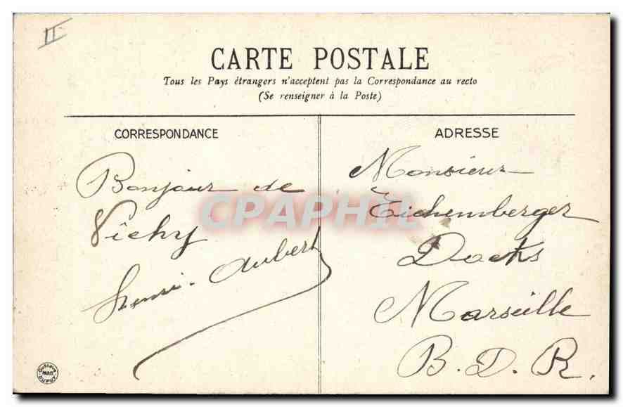 CPA Vichy Le Casino — Verso