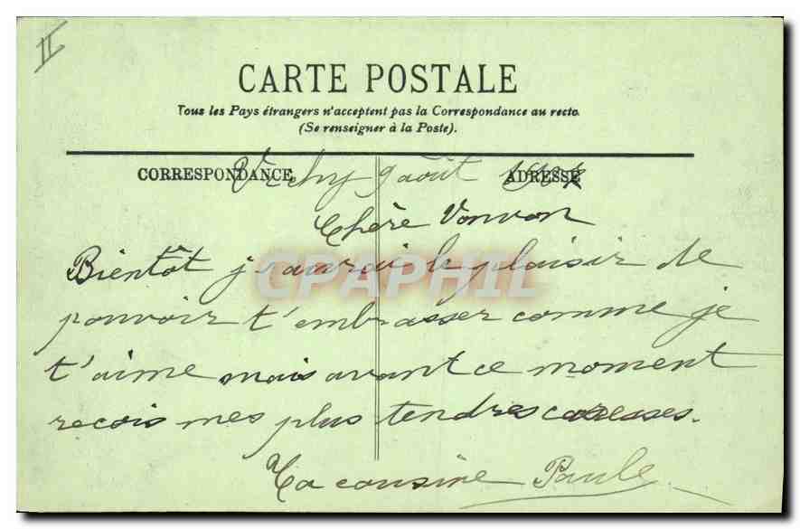 CPA Vichy L'Allee du Casino — Rückseite