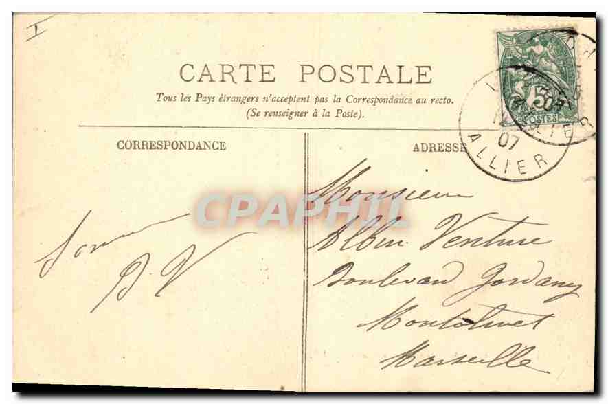 CPA Vichy Sources Chomel et Lucas — Rückseite
