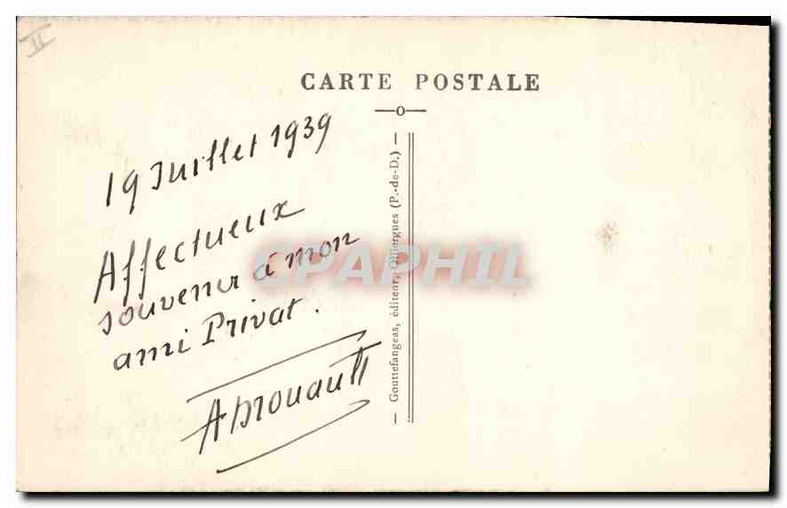CPA Vichy La Tour de l'Horloge — Verso