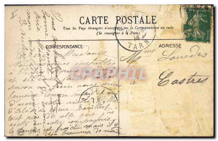 CPA Vichy Parc Bassin des Cygnes — Rückseite