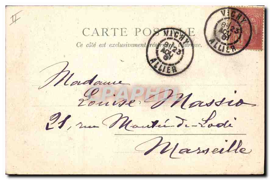 CPA Vichy Le Casino et Theatre — Rückseite
