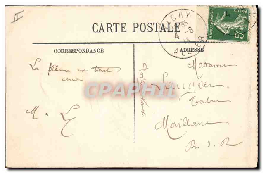 CPA Vichy Les Galeries couvertes et la rue Cunin Gridaine — Rückseite
