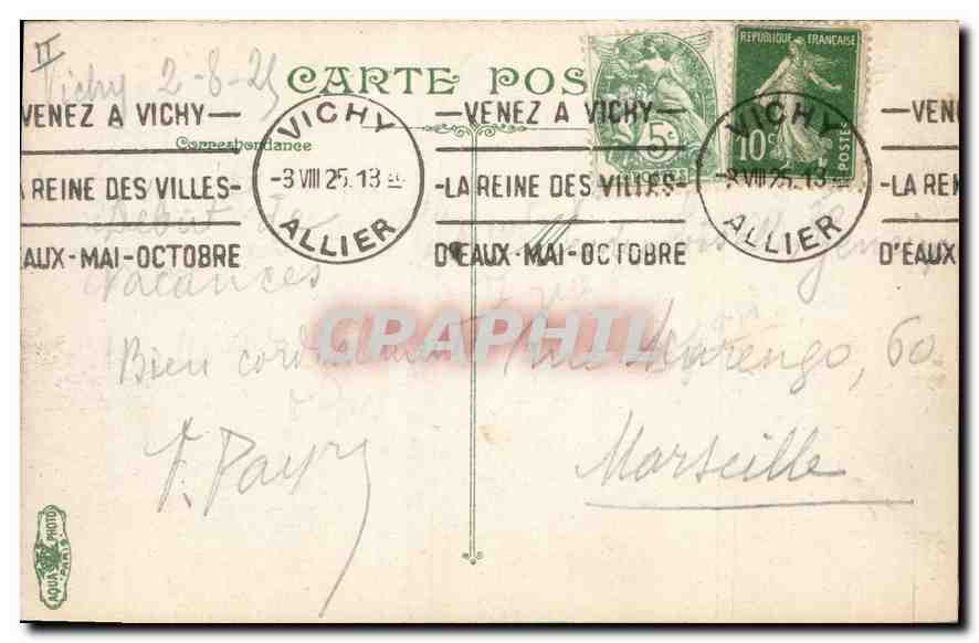 CPA Vichy La Vieille Tour — Rückseite