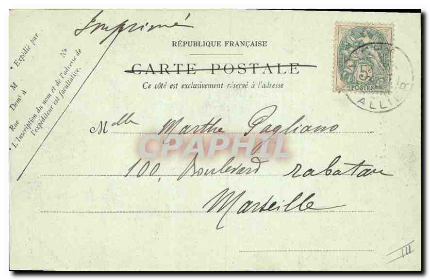 CPA Vichy Une Vieille Maison Baratier — Rückseite