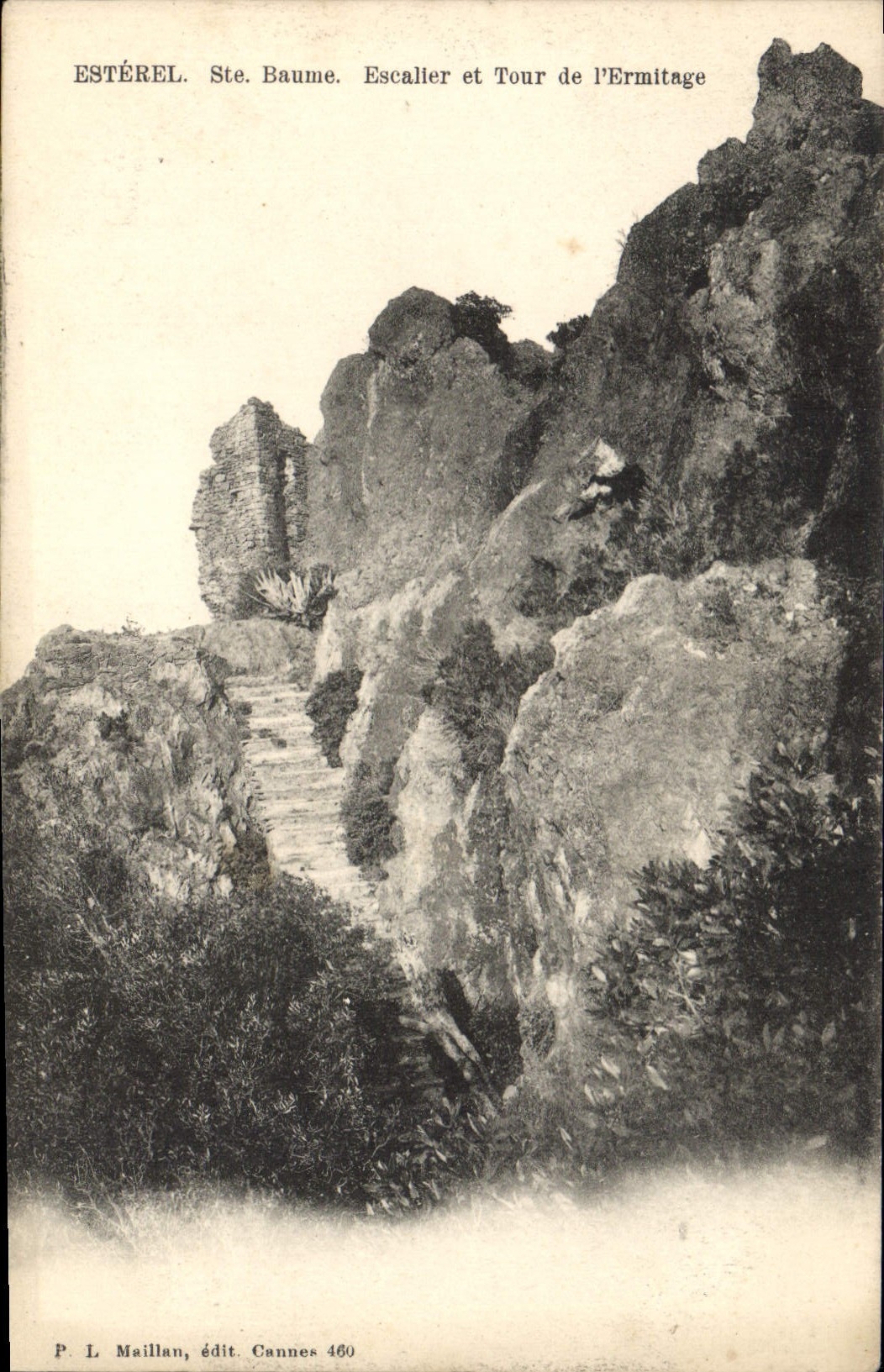 CPA Esterel Ste Baume Escalier et Tour de l'Ermitage
