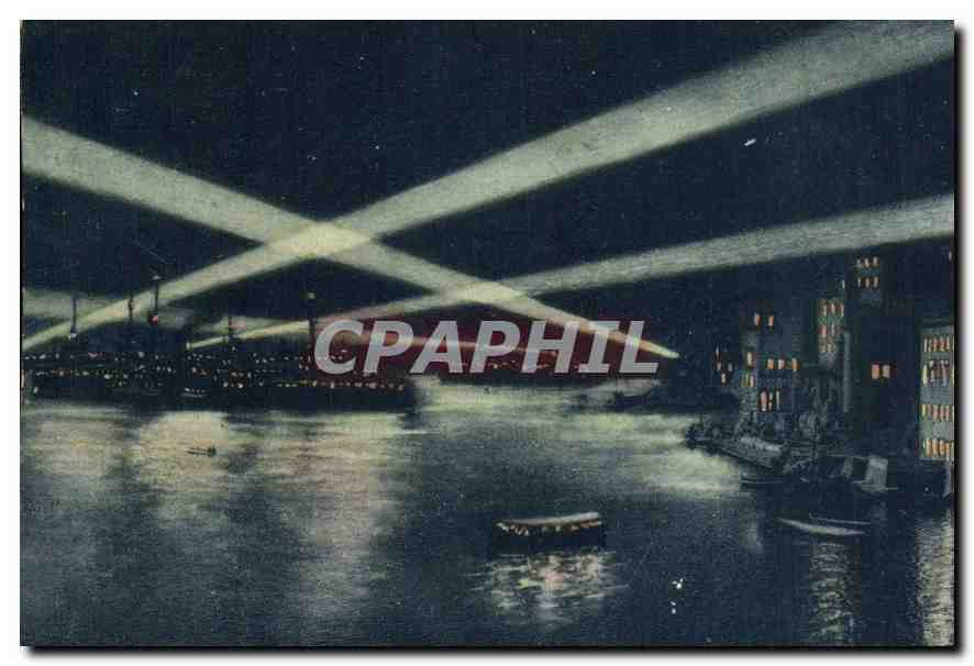 CPA Villefranche L'escadre et la ville Une fete de nuit