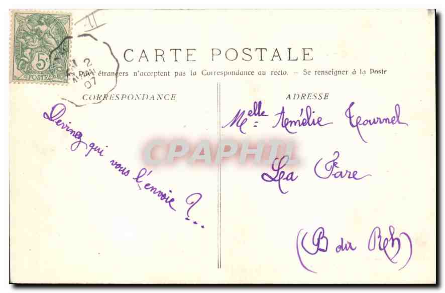 CPA Roquefavour Arrivee a l'Emitage du Vallon St Honoral — Verso