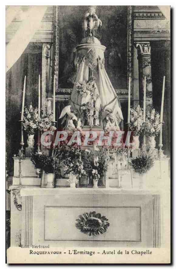 CPA Roquefavour L'Ermitage Autel de la Chapelle