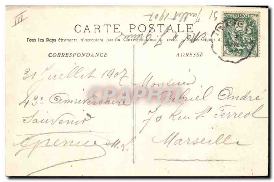 CPA Roquefavour Restaurant de l'Ermitage — Rückseite
