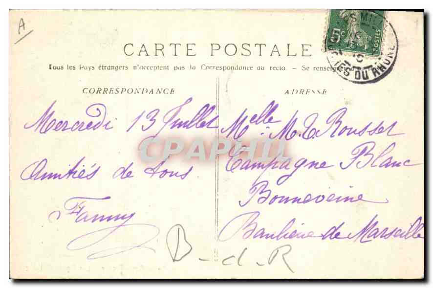 CPA Roquefavour Les Bords de l'Arc Peche Pecheur — Rückseite