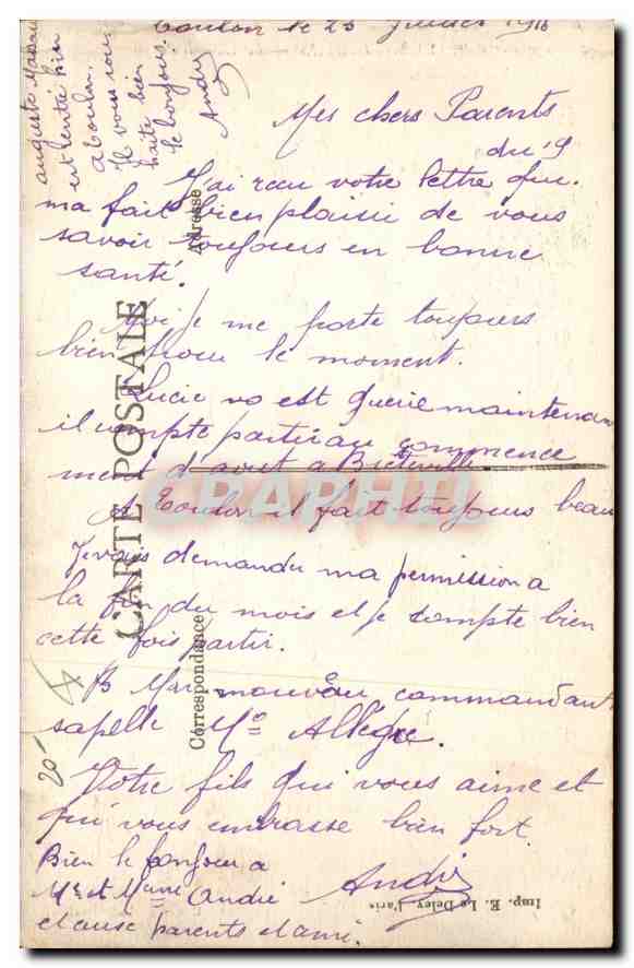 TOULON — La Cathédrale — Aubert, Plaza, Coteau, Toulon — Rückseite