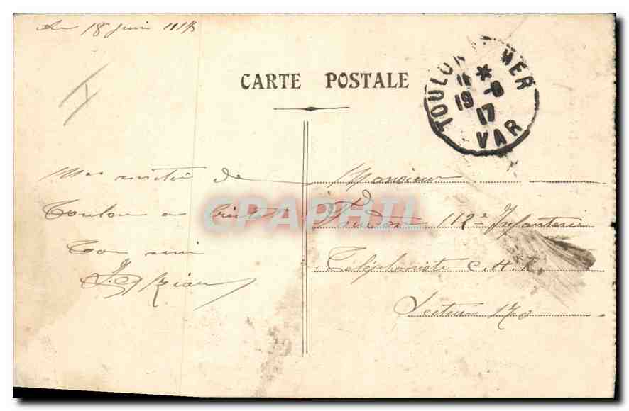 CPA Toulon La Caisse d'Epargne — Verso