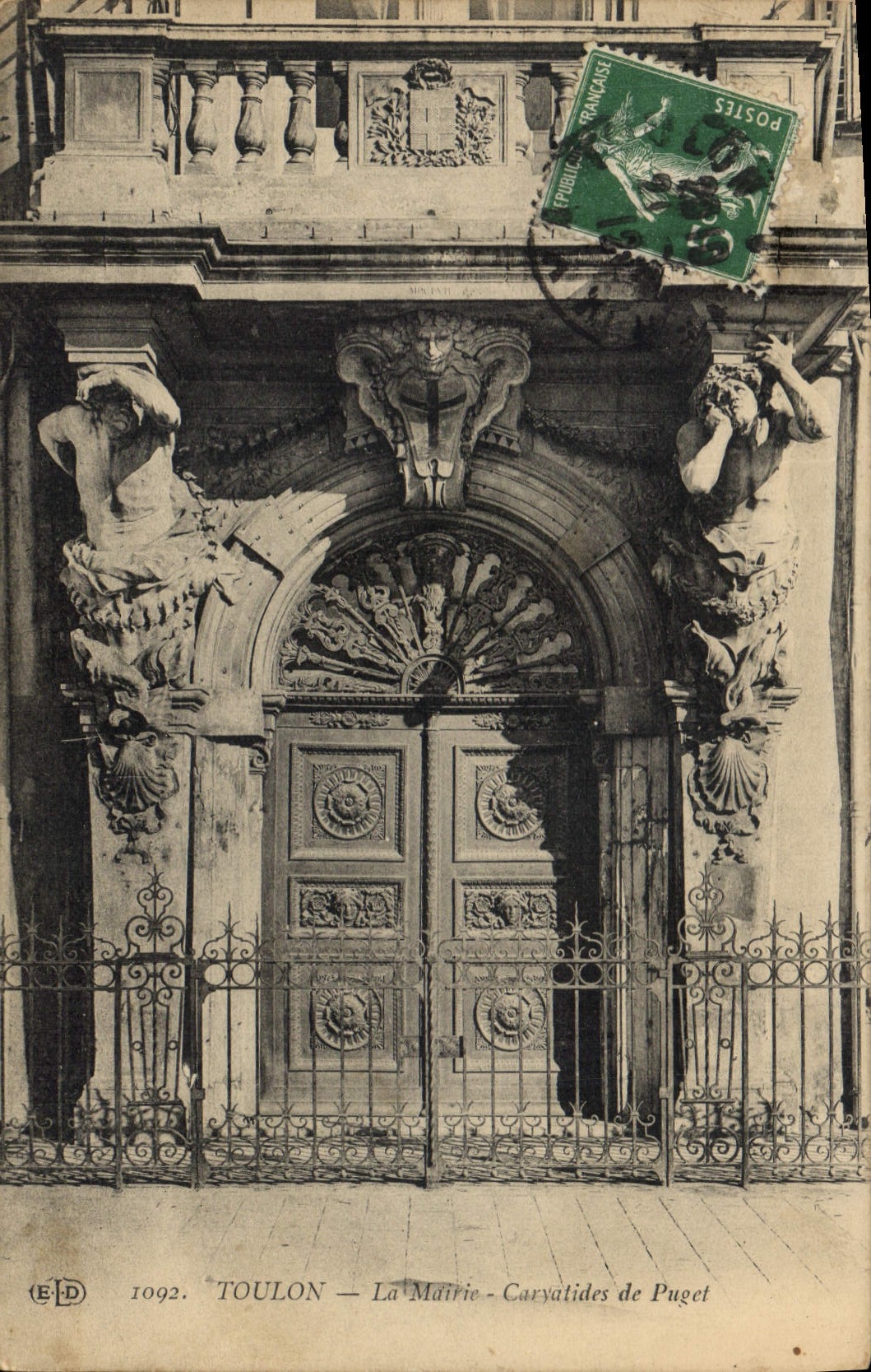 Toulon — Das Rathaus — Caryatiden von Puget — Verlag ELD, Nr. 1092