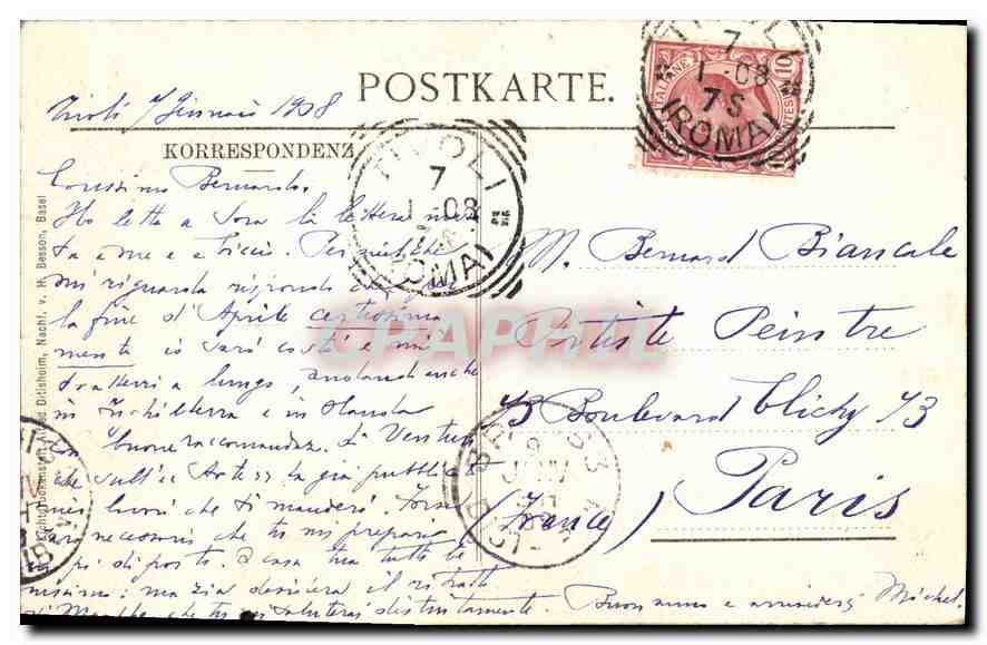 CPA Holbein d J — Verso
