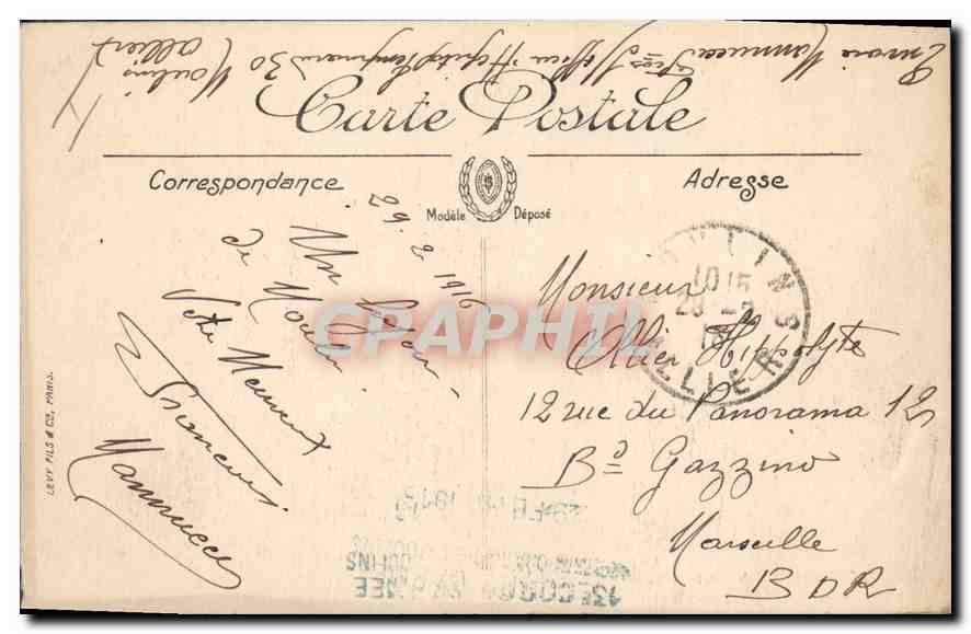 CPA Moulins L'Hotel de Ville — Verso