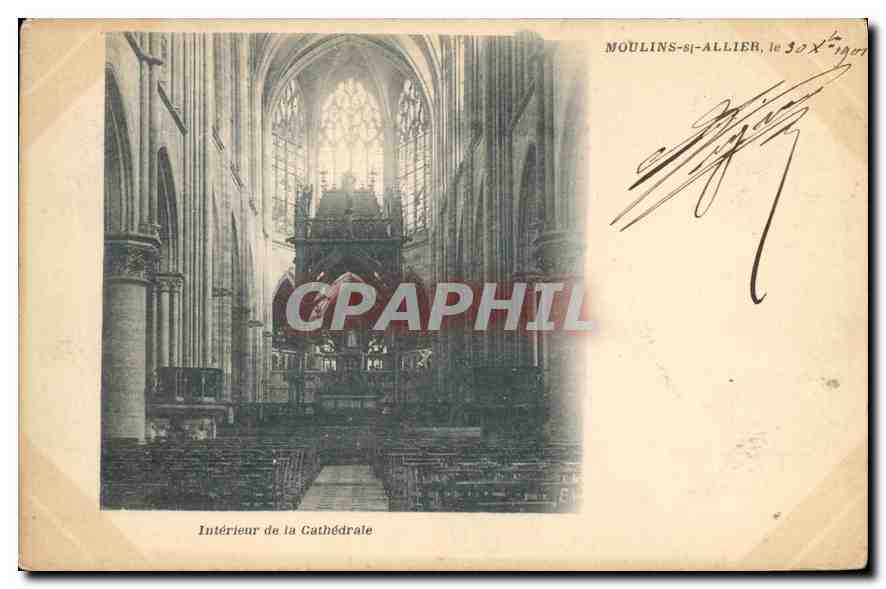 CPA Moulins St Allier Interieur de la Cathedrale