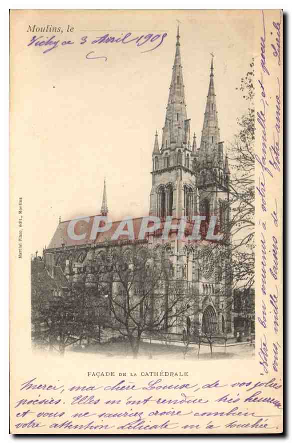 CPA Moulins Facade de la Cathedrale