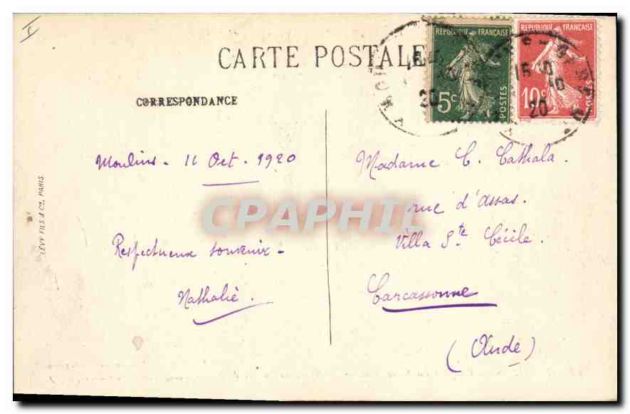 CPA Moulins Chapelle du Lycee Banville Tombeau du Duc de Montmorency — Verso