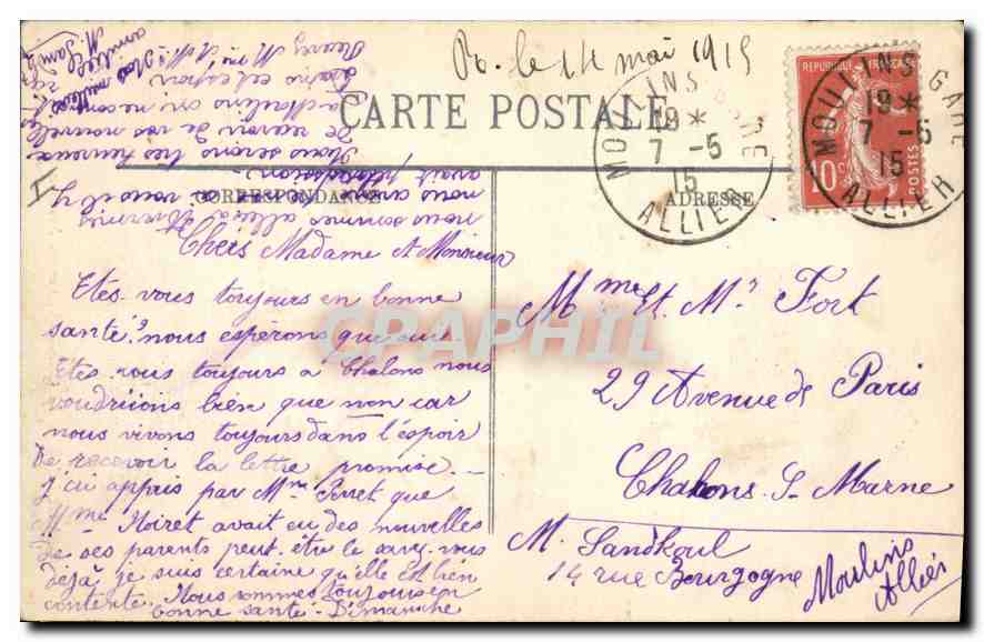 CPA Moulins La Cathedrale rue du Nouveau Musee — Verso
