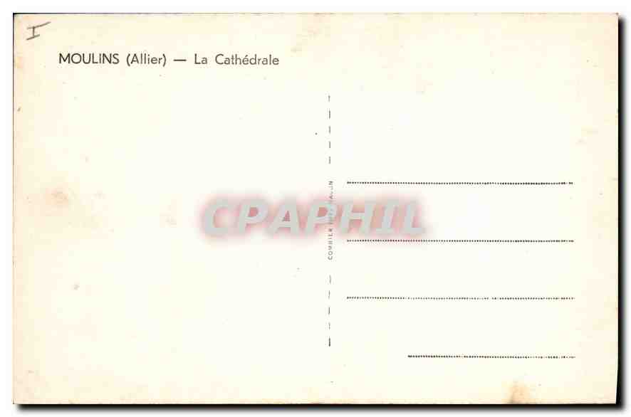 CPA Moulins (Allier) La Cathedrale — Rückseite