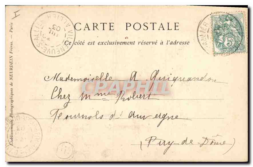 CPA Moulins Porte Principale du Lycee Banville — Rückseite