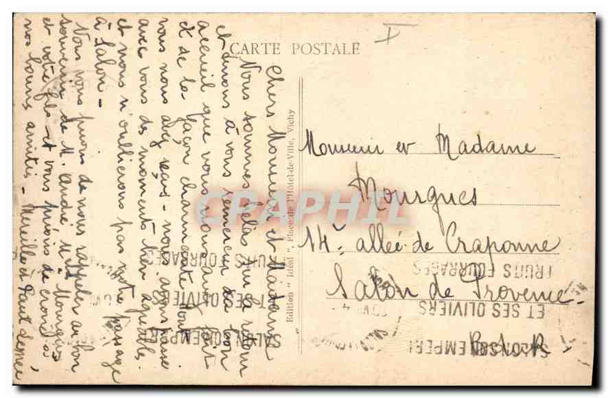 CPA Vichy Le Pont Aristide Briand — Verso