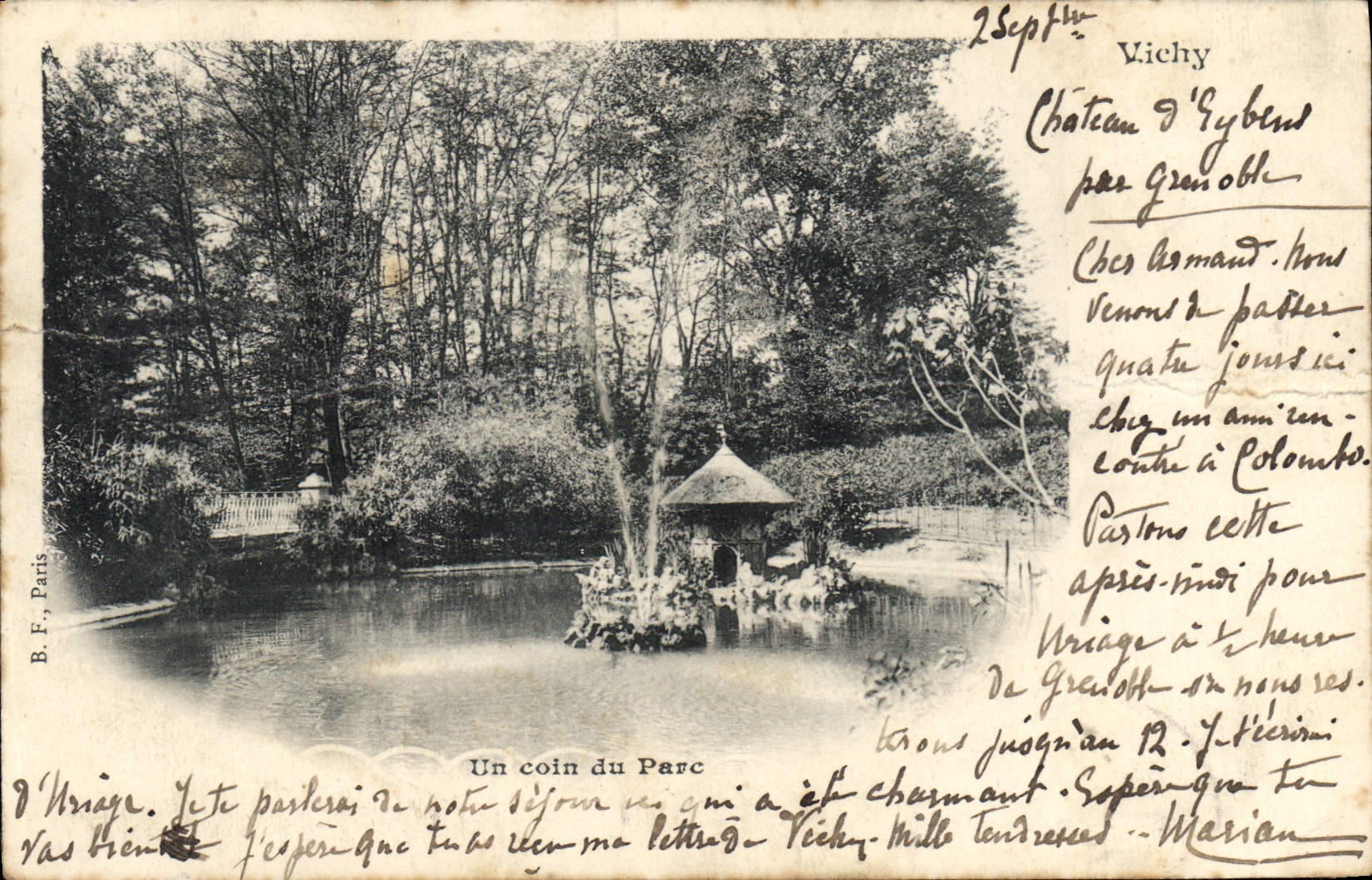 CPA Vichy Un coin du Parc