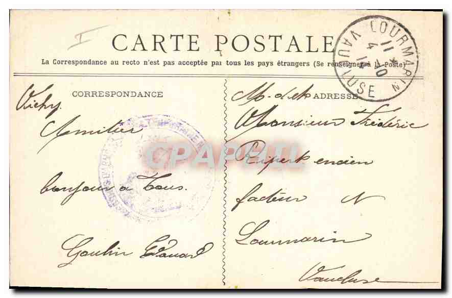 CPA Vichy Etablissement Thermal de 1er Classe — Rückseite