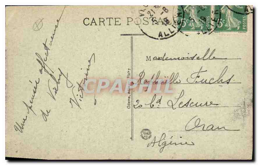 CPA Vichy La Passerelle un jour de Courses — Rückseite