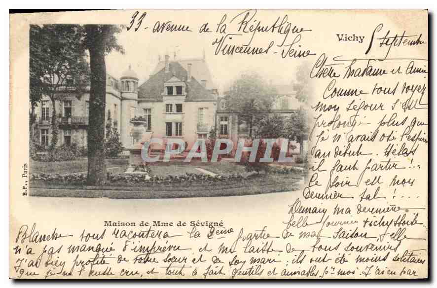 CPA Vichy Maison de Mme de Sevigne
