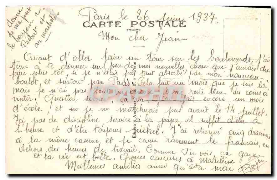 CPA Paris Gare de Lyon — Rückseite