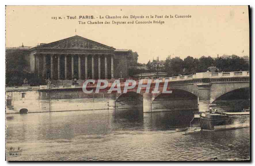 CPA Paris La Chambre des Deputes et le Pont de la Concorde