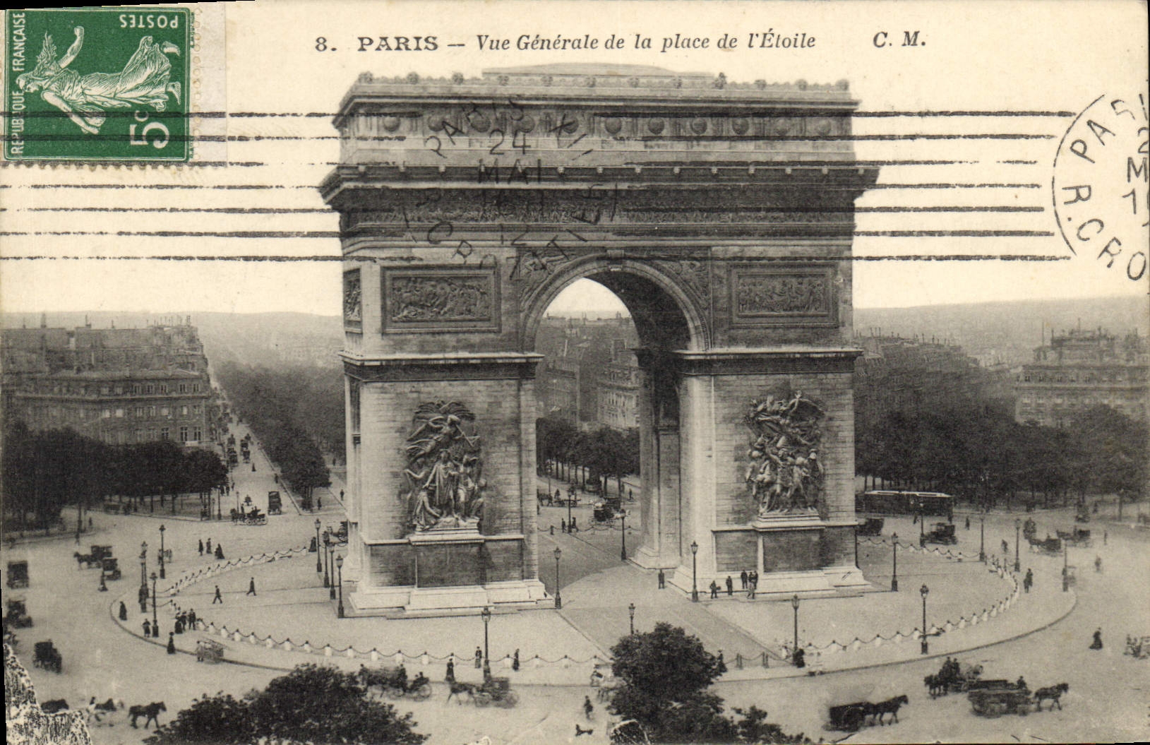 CPA Paris Vue Generale de la Place de l'Etoile