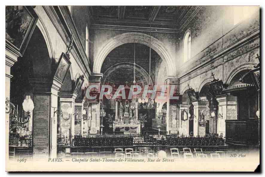 CPA Paris Chapelle Saint Thomas de Villeneuve Rue de Sevres