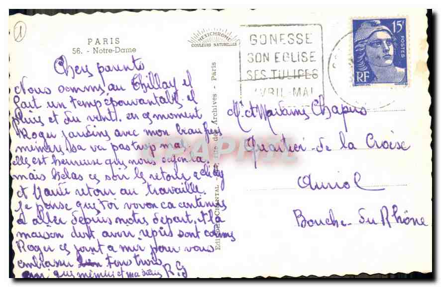 CPA Paris Notre Dame — Verso