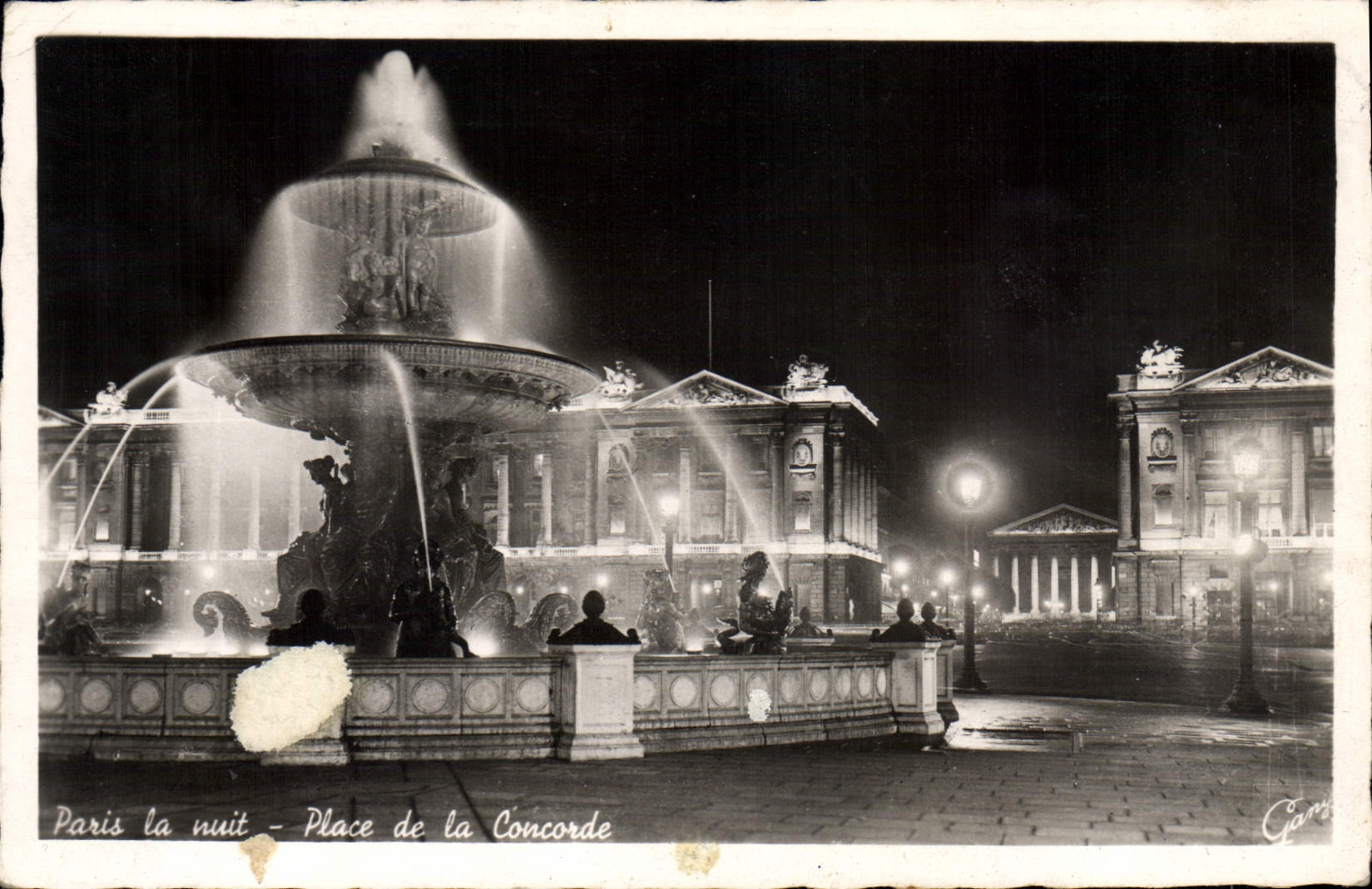 CPA Paris la nuit Place de la Concorde