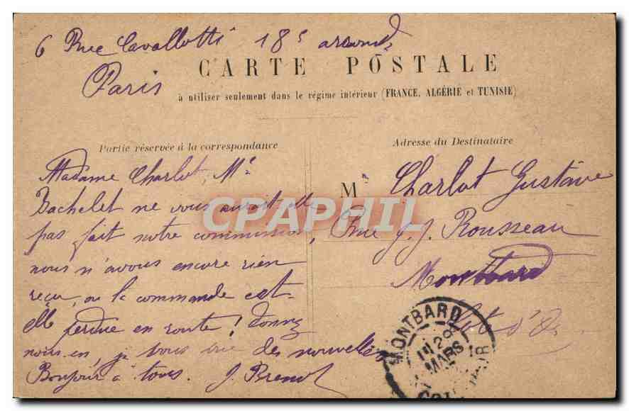 CPA Paris Boulevard de la Madeleine — Rückseite